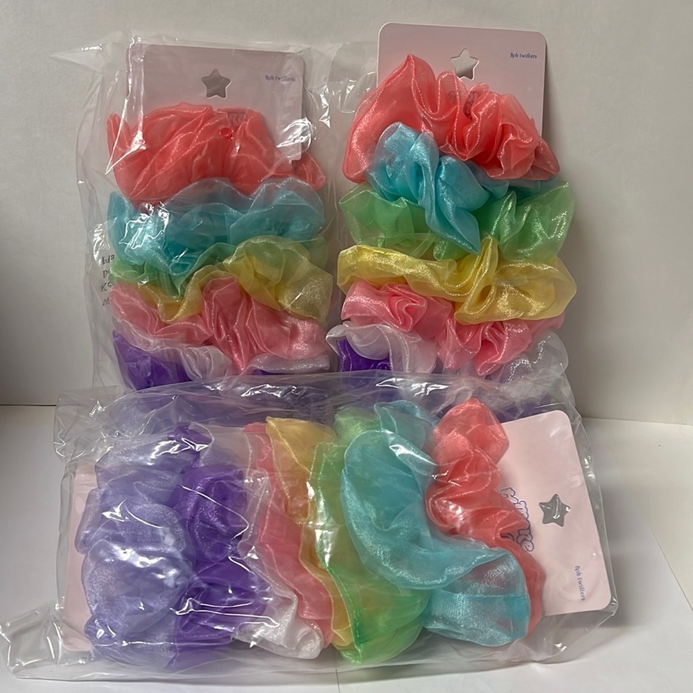 More Than Magic Hair Scrunchies Twister multicolor  8pc (lot of 3)